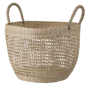 Handwoven Seagrass Round Storage <b>Basket</b> with Handles for Home Decor KingcraftViet - Product Image 2