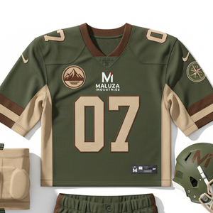 ชุดยูนิฟอร์มอเมริกันฟุตบอลแบบสั่งทำพิเศษสำหรับทีม  ชุดเสื้อคอวีผ้าตาข่ายระบายอากาศได้ดี  แผงข้างยืดหยุ่นสูงสำหรับผู้เล่น - Product Image 2