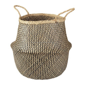 Panier à ventre en jonc de mer du Vietnam à deux niveaux avec poignées, pour le marché européen, cuisine, salle de bain, naturel et durable - Product Image 6