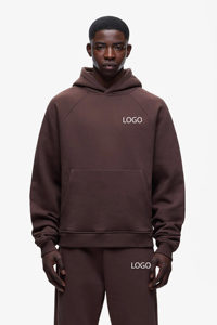 Survêtement oversize d'hiver en maille polyester/coton pour homme, deux pièces, respirant, imprimé, avec sweat à capuche et pantalon décontracté uni - Product Image 4