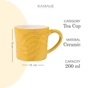 Ensemble de 4 tasses en céramique Sunstone Yellow Coastal Wave - Product Image 2