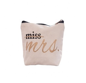 Wholesale Cotton Canvas Makeup <b>Bag</b> with Zipper for <b>Travel</b> Cosmetic Organizer, Custom Logo <b>Toiletry</b> Pouch for <b>Women</b> & Girls - Product Image 1
