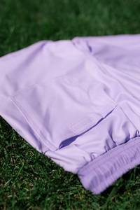 Wholesale Rate Solid Purple Casual <b>Shorts</b> With Elastic Waist Swim Wear Back Pocket Mid Length <b>Woven</b> Fabric Men's <b>Shorts</b> - Product Image 5