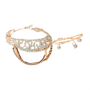 Designer <b>Crystal</b> Stone Beaded Choker Necklace <b>Set</b>-Fashion Jewelry - Product Image 2