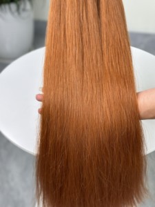 Extensions de cheveux vierges vietnamiens en cuivre, couleur roux gingembre, trame plate, soyeuses, lisses et brillantes, ultra-lisses, double tirage, vente en gros - Product Image 6