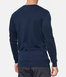 Pull en maille à col rond pour homme, vert uni, doublé en polaire, coupe classique, vêtements d'hiver décontractés, 100% coton, design personnalisé OEM - Product Image 6