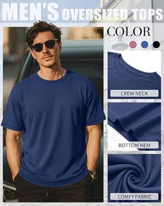 เสื้อยืดผู้ชายผ้าฝ้ายพื้นฐานแบบปรับแต่งได้ เนื้อผ้าน้ำหนักเบา ระบายอากาศได้ดี นุ่มสบาย ทรงปกติ สวมใส่สบายๆ ในฤดูร้อน เสื้อผ้าขายส่ง - Product Image 5