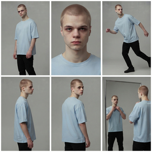 T-shirts surdimensionnés en gros pour hommes – T-shirt tricoté de haute qualité style streetwear, coupe ample, manches courtes, style été - Product Image 6