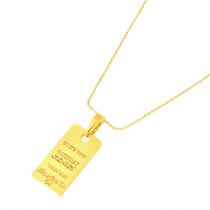 Colgante de Plata de Ley 925 con Diseño de Placa Militar Rectangular con Pavé de Diamantes Dorados - Product Image 3
