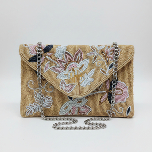 Handmade <b>Vintage</b> Bohemian Beaded Geometric Pattern Shoulder <b>Bag</b> Durable Embroidered Womens <b>Clutch</b> Satin Lining Magnetic Makeup - Product Image 4