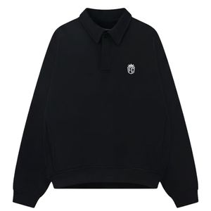 Ensemble sweat-shirt et short noir épais pour homme, en coton, style streetwear, avec col côtelé, ensemble de vêtements de sport tendance - Product Image 1
