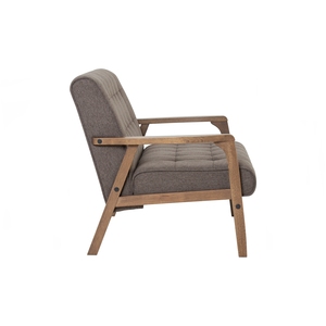 Canapé 2 places en stock, structure en bois massif noyer, tissu, canapé moderne compact pour appartement, fabriqué en Malaisie - Product Image 3