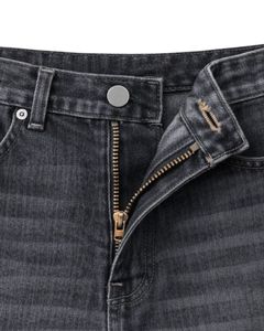 Pantalones Cortos de Mezclilla Negros Lavados Personalizados para Hombre, Pantalones Cortos de Jean Clásicos de Corte Regular, Ropa Casual de Verano con Cierre de Botones, Fabricante Personalizado - Product Image 5