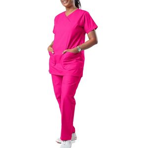 Hospital Scrub Uniforms Sets <b>Polyester</b> <b>Rayon</b> Spandex Women Nursing Clothes Customized Logo Wholesale Medical Wear Nurse Suit - Product Image 1