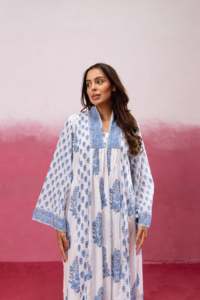 Vestido Largo Maxi Estampado Floral para Mujer, Manga Larga, Estilo Boho, Algodón, Corte Holgado, Cuello en V, Verano, Casual, Bordado a Mano, Tejido - Product Image 5