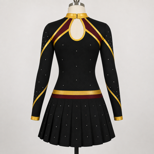 Ensemble uniforme de cheerleading Trugo Studio pour femmes adultes, imprimé, en polyester 140g, débardeur court à col en V sans manches et jupe plissée pour équipe - Product Image 2