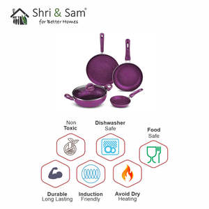 ชุดเครื่องครัวเคลือบโมเสค5ชิ้นชุดเครื่องครัวอลูมิเนียมก่อสร้างอุปกรณ์ครัวระดับพรีเมียม - Product Image 2