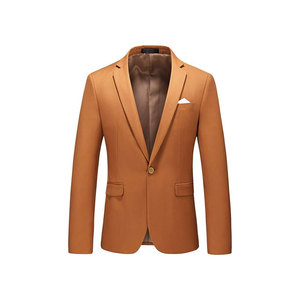Blazer de pana marrón para hombre, cuello con muescas, estilo británico, corte regular, 100% algodón tejido. - Product Image 4