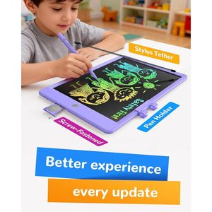 Tavoletta Grafica LCD a Colori da 10 Pollici, Lavagna Elettronica Cancellabile e Riutilizzabile per Bambini, Pad Educativo per Disegno e Scrittura - Product Image 2