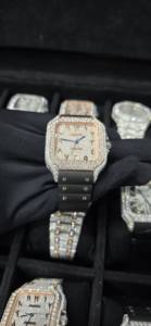 Montres Hip Hop entièrement serties de diamants, mécaniques automatiques, en Moissanite VVS, testées au diamant testeur - Product Image 3