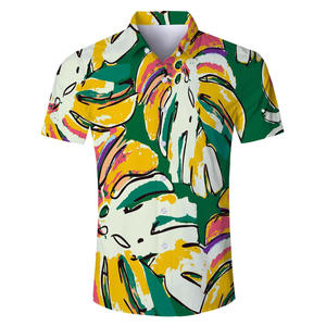 Chemises de plage à manches courtes et col rabattu pour hommes, décontractées, légères, en lin et coton, pour l'été - Product Image 1
