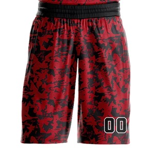Conjunto de Uniforme de Baloncesto Personalizado Unisex, Rojo, Negro, Camuflaje, Cuello en V, Sin Mangas, Malla Transpirable, Nombre del Equipo 00 100% - Product Image 5