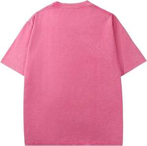 T-shirt tricoté personnalisé délavé à l'acide, teint en pièce, 100 % coton épais, manches courtes, col rond, coupe ample, pour homme, écologique, vente en gros - Product Image 2