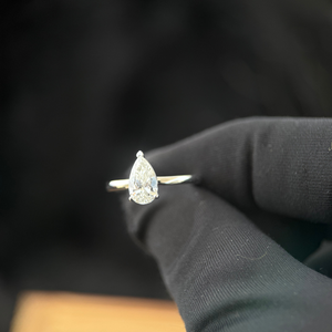 Pear Cut <b>Diamond</b> <b>Ring</b> 1.50ct D VVS2 IGI Certified 14K White Gold Engagement Wedding Jewelry - Product Image 4