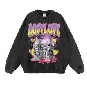 Sweat-shirt imprimé à col rond pour homme – 100 % coton molletonné, streetwear, coupe oversize, design graphique personnalisé, décontracté - Product Image 3