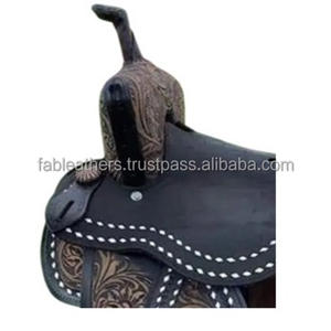 Bellamente hecho a mano de cuero genuino Western Barrel Racing Horse Saddle mejor para montar por placer con juego de tachuelas a juego - Product Image 5