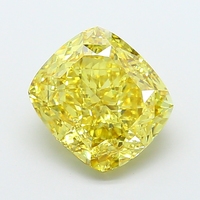Corte cojín, certificado, tipo CVD, brillo radiante para joyería fina elegante. Diamante amarillo vivo brillante cultivado en laboratorio, piedra preciosa suelta.