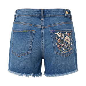Shorts de Mezclilla para Niñas, Cintura Media, con Bolsillos, Casuales, Transpirables, para Verano - Product Image 3