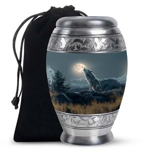 Urnas Conmemorativas Night Wolf para Cenizas Humanas, Urna Decorativa para Cenizas, Urna Funeraria para Adultos, Urna Conmemorativa Personalizada - Product Image 6