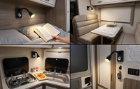 Lampe de lit LED murale NRY pour camping-car, 12V 2W, flexible, réglable, col de cygne, éclairage focalisé pour camping-car, caravane