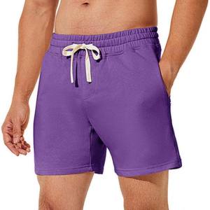 Pantalones Cortos Color Morado para Hombre, Servicio OEM ODM, Hechos a Medida, Material de Algodón y Felpa de Alta Calidad, Transpirables - Product Image 1