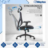 Chaise de bureau ergonomique en maille ZAMBAR avec appui-tête, en tissu élastique haute résilience, pour bureau et salle de conférence