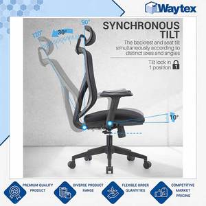 Chaise de bureau ergonomique en maille ZAMBAR avec appui-tête, en tissu élastique haute résilience, pour bureau et salle de conférence - Product Image 3
