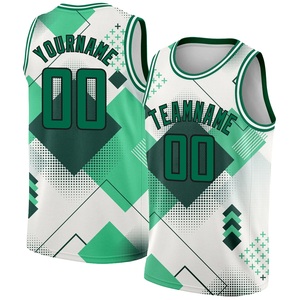 Achetez maintenant : Maillot de basketball unisexe pour adulte, sans manches, en maille respirante, avec motif géométrique sublimé, uniforme d'équipe, vêtement de sport OEM - Product Image 1