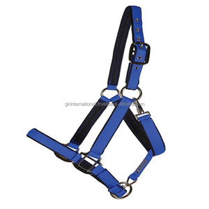 Sangle en nylon 100% licou de cheval en nylon de nombreuses couleurs avec doublure noire douce cousue et boucle réglable en laiton plaqué sans rouille - Product Image 6