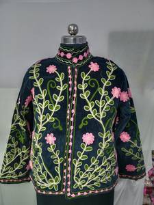 SETU INTERNATIONAL Embroidered <b>Velvet</b> Floral Bohemian Ethnic Winter <b>Jacket</b> Eco-Friendly for <b>Men</b> Women Wholesale Hand Embroidered - Product Image 5