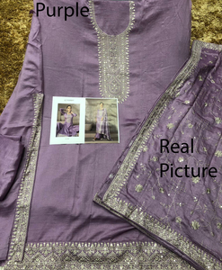 Conjunto de salwar kameez de seda amarilla con dupatta bordada, ropa tradicional india para bodas, para mujer, completamente cosido. - Product Image 2