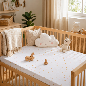 100% Organic Cotton Waterproof Fitted Crib Sheet | Knitted Baby Sheet with Animal/Plant Patterns Soft Breathable Premium Quality - Product Image 4
