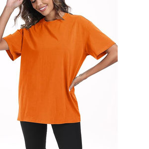 Camisetas Oversize de Streetwear para Mujer, Verano, 100% Algodón, Cuello Redondo, Camisetas Lisas de Secado Rápido y Transpirables - Product Image 4