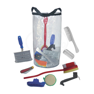 Kit de 8 Piezas para el Cuidado del Caballo con Bolsa Transparente con Cierre, Juego de Herramientas Multiusos de Acero Inoxidable y Plástico para el Cuidado Equino - Product Image 3
