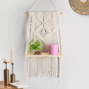MORE Décoration murale en macramé bohème indien en coton tissé à la main pour chambre à coucher, couloir, chambres d'enfants et d'adolescents, toutes occasions - Product Image 2