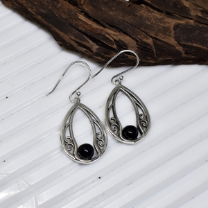 Boucles d'oreilles pendantes en argent sterling 925, motif goutte d'eau, faites à la main, avec pierres précieuses, bijoux de luxe pour femmes, à porter au quotidien - Product Image 2