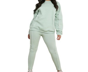Factory Direct Oversized Sweatsuit Garment Washed Fleece Women Oversized Casual Outfit Trend - Product Image 5