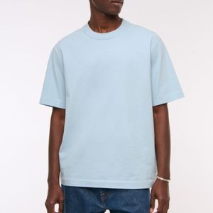 T-shirt en coton uni pour homme, coupe ample et décontractée, col rond, manches courtes, style décontracté, streetwear, personnalisable OEM ODM, vente en gros - Product Image 6