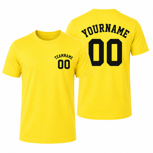 Camiseta Naranja Personalizada para Hombre, Manga Corta, Cuello Redondo, Impresión de Nombre y Número, Transpirable, Algodón Jersey, Corte Casual - Product Image 2