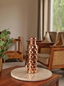 Botella de Agua de Cobre Martillado con Grabado Ayurvédico de Antique Creations para Niños, Diseño Moderno, Apta para Agua Hirviendo, Regalo Empresarial - Product Image 3